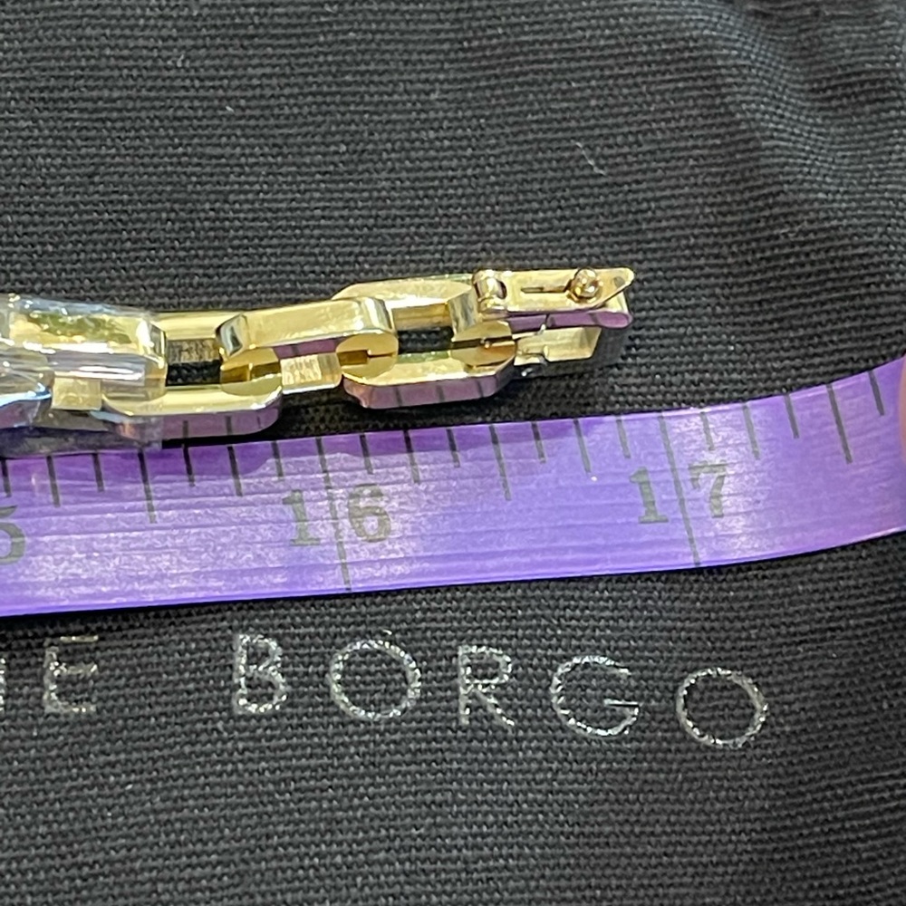 EDDIE BORGO Necklace 18" Supra Chain Link  Gold Tone Collar Choker Statement - Picture 5 of 10